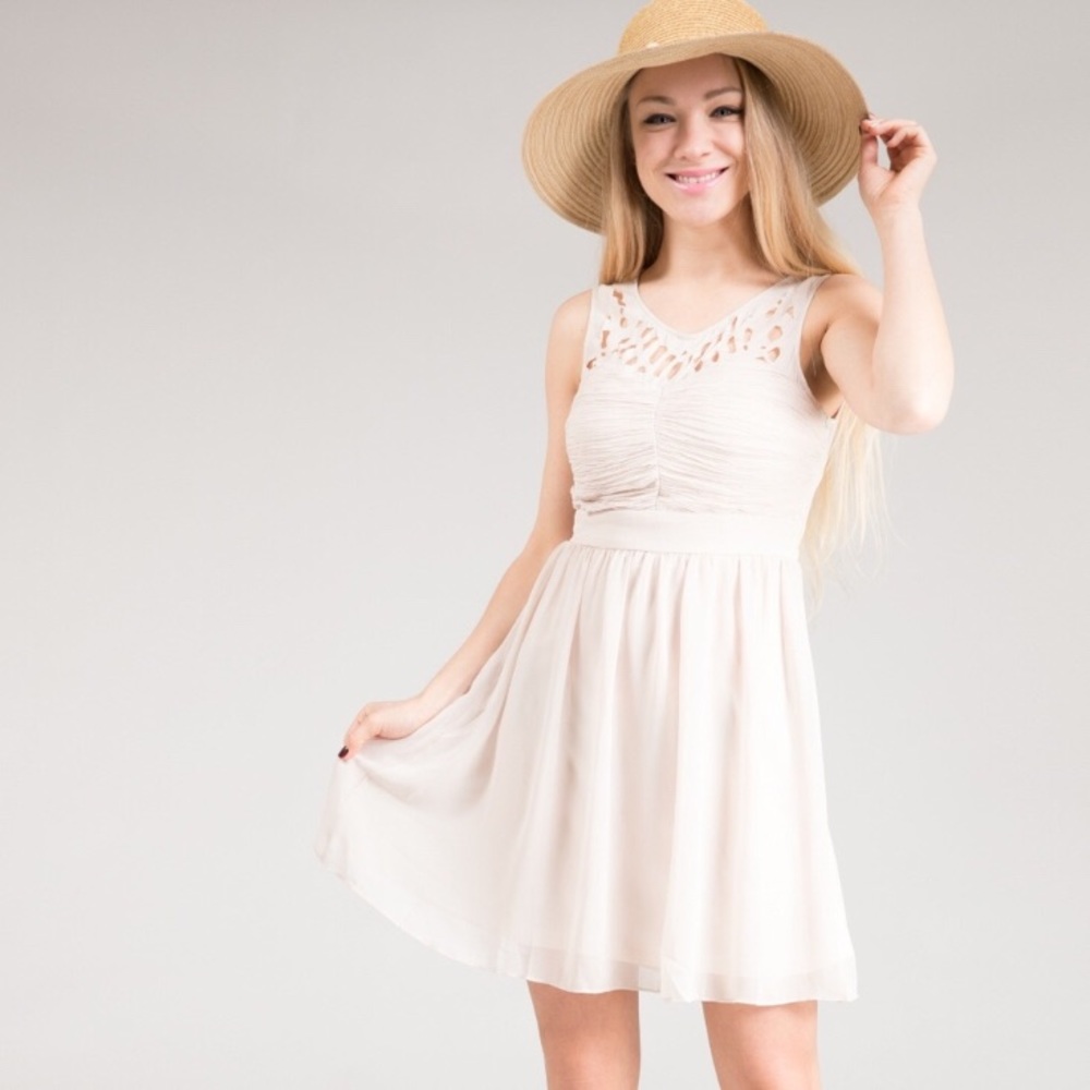 Nude cutout dress